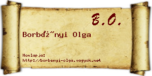 Borbényi Olga névjegykártya