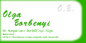 olga borbenyi business card